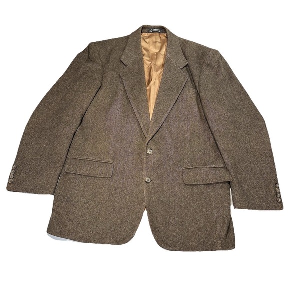 Van Jullen Other - Van Jullen Brown CAMEL HAIR HERRINGBONE Sport Coat Blazer Jacket 40R Vintage